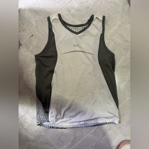Nike White and Black Sleeveless Top
